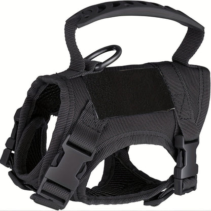 Harnais tactique réglable anti-fugue pour chat, gilet en tissu Oxford 600D, sangle de poitrine pour entraînement de chat et petit chien, taille unique universelle