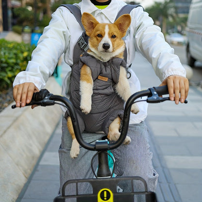 Sac à dos de transport frontal pour petits et moyens chiens - Porte-chien ventral mains libres avec pattes à l'extérieur, sac de transport ajustable pour randonnée et vélo, taille unique, 5 couleurs : rose, vert, noir, beige, gris