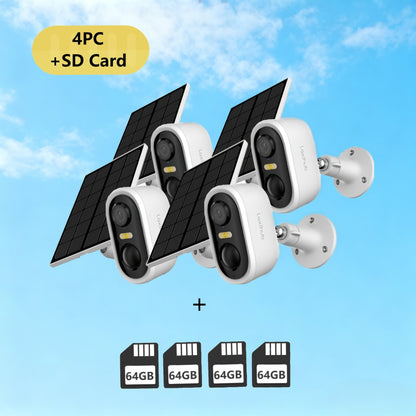 Caméra de sécurité extérieure solaire 3MP 1296P FHD – Batterie rechargeable, WiFi 2,4 GHz, détection de mouvement IA, projecteur, étanchéité IP65, vision nocturne couleur, audio bidirectionnel, stockage Cloud et carte SD