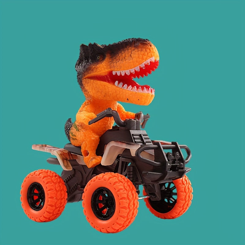 Voiture dinosaure à inertie, véhicule tout-terrain T-Rex et Tricératops pour enfants – Camion dinosaure à friction en plastique durable – Jouet d'imagination pour tout-petits et garçons de 3 ans et plus – Noir, vert, orange