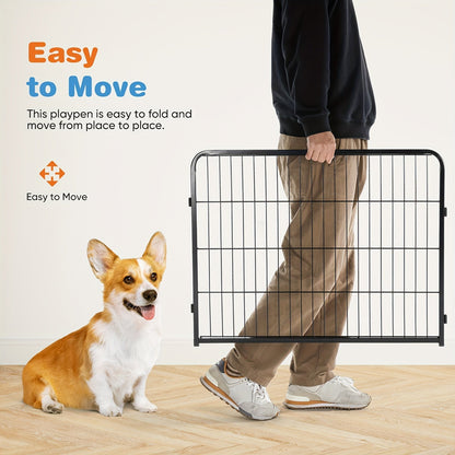 Parc pour chiens 8 ou 16 panneaux, chenil en métal à monter soi-même avec porte pour grands, moyens et petits chiens – 24, 32, 40 pouces, enclos pour chiots intérieur/extérieur, facile à assembler et à déplacer