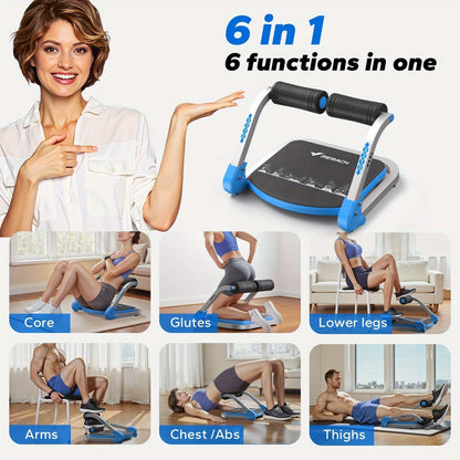 Appareil d'entraînement abdominal multifonction pour salle de sport à domicile – Équipement de renforcement du tronc, d'amincissement de la taille et de travail des abdominaux pour hommes et femmes – Rouge et bleu