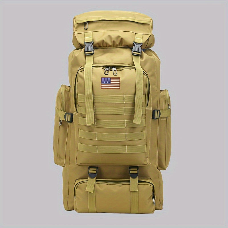 Sac à dos de randonnée tactique 80 L, sac d'assaut 3 jours – Système MOLLE unisexe en tissu Oxford réglable pour la randonnée, le camping, la chasse, les voyages et le sport, 6 couleurs