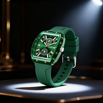 Men's Minimalist Quartz Watch with Silicone Strap - Round Dial Alloy Case Fashion Casual Sports Business Wristwatch for Men, 5 Colors White Black Green Blue Brown