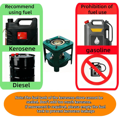 Réchaud de camping portable au kérosène avec brûleur intégré, radiateur et cuiseur à pétrole léger pour l'extérieur avec réglage de flamme pour le camping, les pique-niques et les barbecues