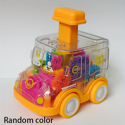 Voiture jouet transparente à rétrofriction pour enfants – Modèle de voiture à moteur visible éducatif pour garçons et filles | Cadeau d'anniversaire, de Noël ou d'Halloween, disponible en jaune, bleu et rouge