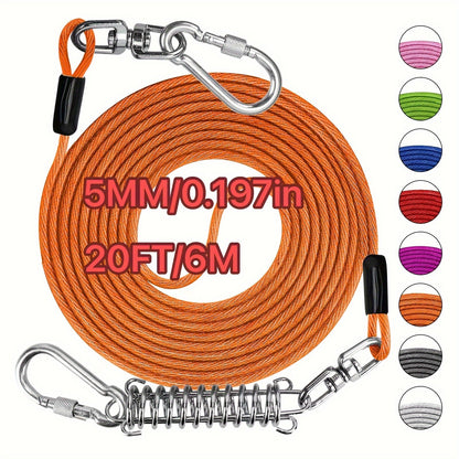 Laisse pour chien ultra-résistante de 1,8, 3, 4,5, 9, 15, 23 ou 30 mètres, câble d'attache d'entraînement pour grands chiens jusqu'à 225 kg, corde de course durable et résistante aux morsures pour le jardin