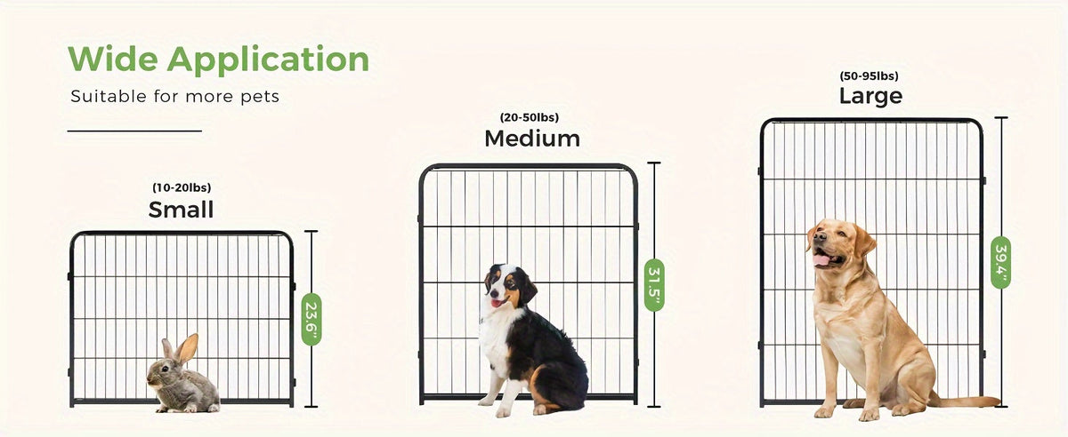 Parc pour chiens 8 ou 16 panneaux, chenil en métal à monter soi-même avec porte pour grands, moyens et petits chiens – 24, 32, 40 pouces, enclos pour chiots intérieur/extérieur, facile à assembler et à déplacer