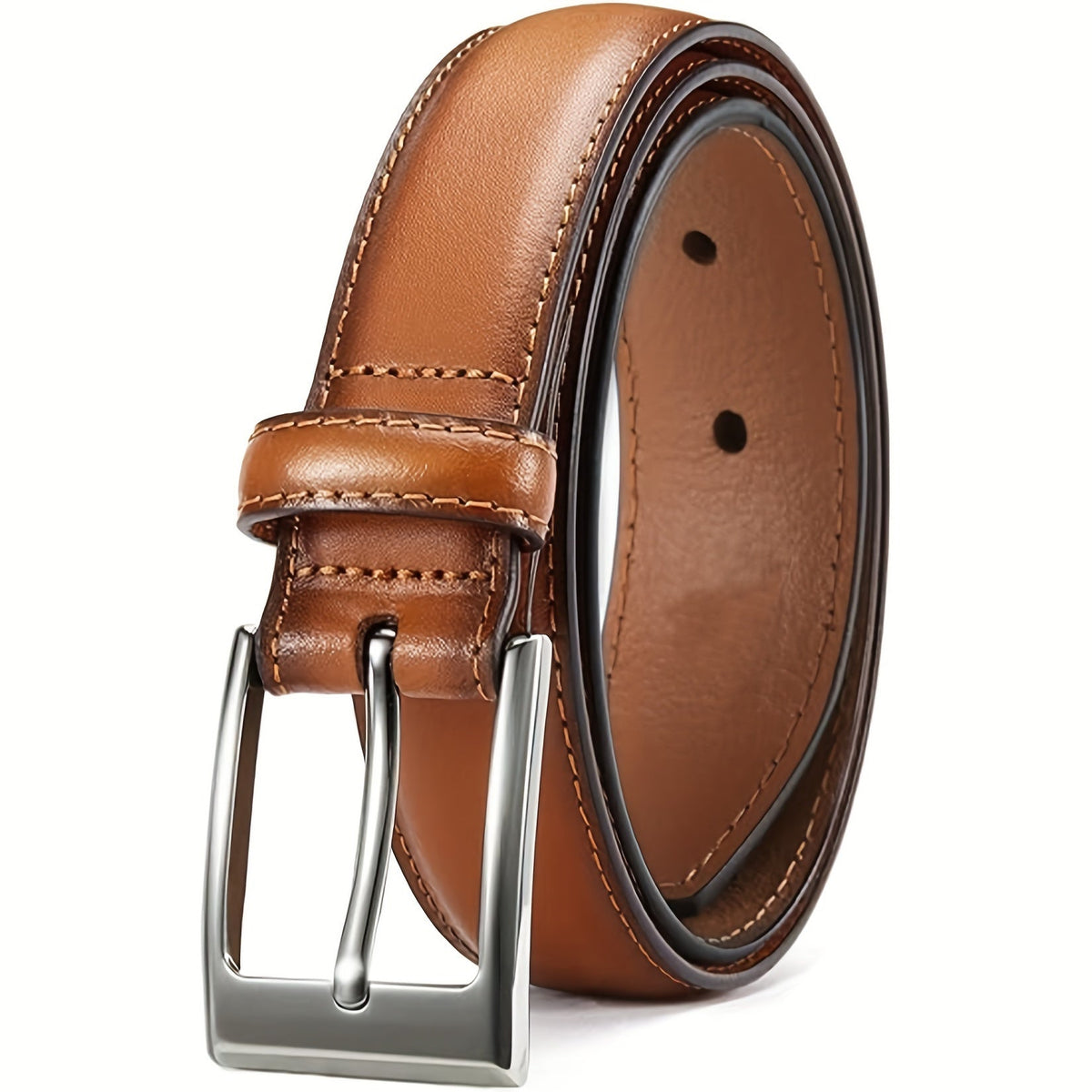 Ceinture homme en cuir véritable à boucle ardillon pour jeans et travail – Ceinture de ville classique en noir, marron et plus, tailles 28"-54" incluant grandes tailles