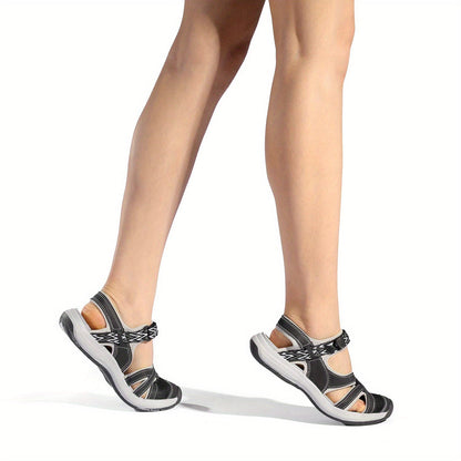 Women's Hiking Sandals Outdoor Sport Athletic – Breathable Soft Comfort Summer Walking Sandals Hook-Loop Closure Cap Toe TPR Sole Gift for Mom Daughter Ladies