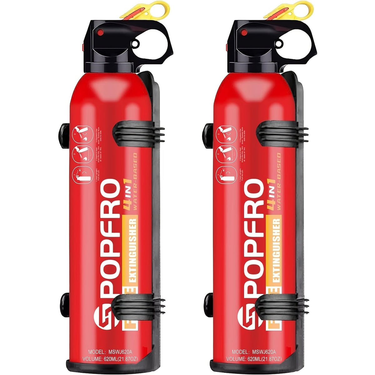 Spray extincteur portable 4-en-1 pour la maison, la cuisine, le garage et la voiture – Conçu pour les feux d'origine électrique, textile et huile, non toxique, facile à nettoyer, dispositif de sécurité incendie mural
