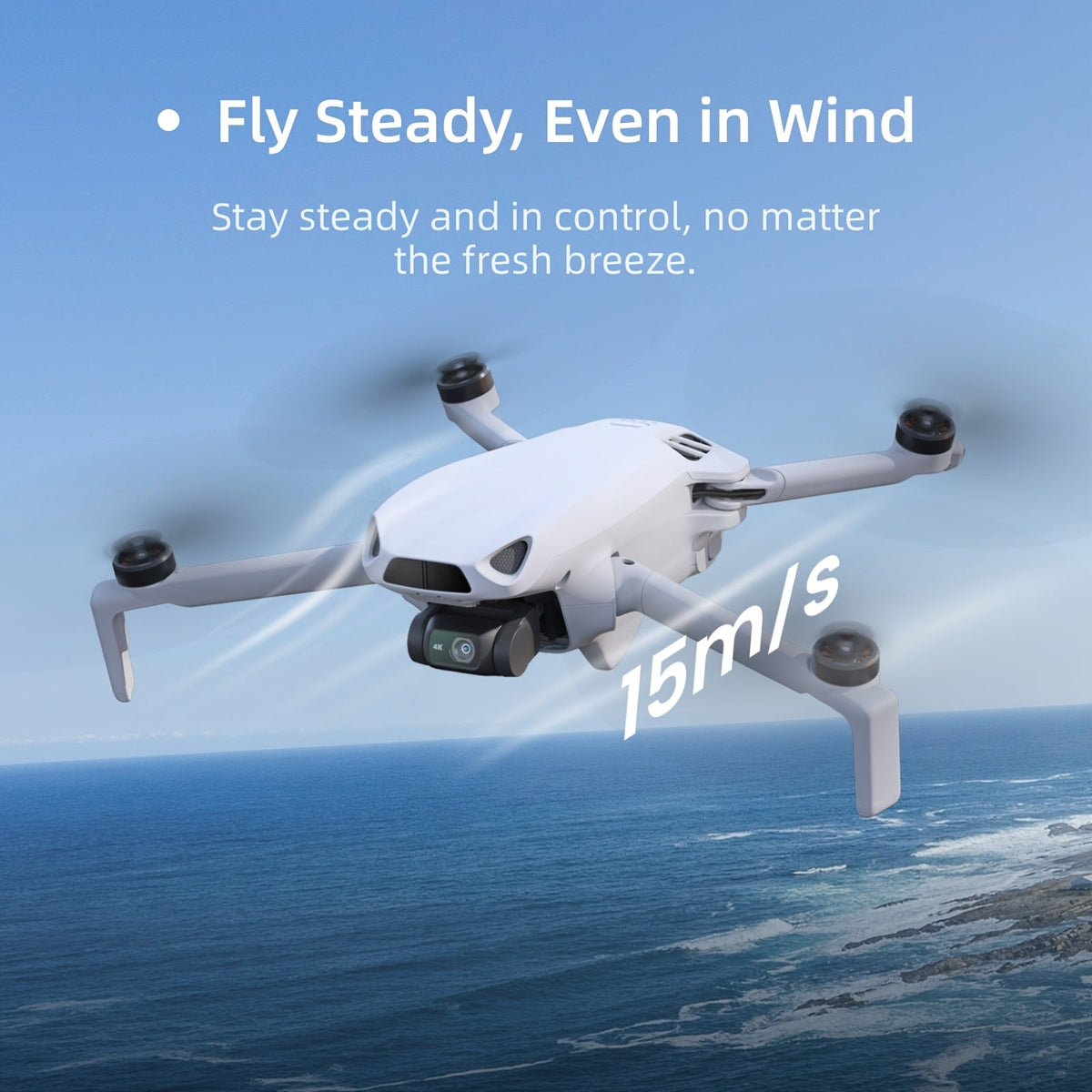 Mini drone Skyrover S1 avec caméra 4K/60fps, capteur Sony 1/2" 48MP – Nacelle 3 axes, transmission 12 km, 120 min de vol (3 batteries), suivi automatique, retour au point de départ intelligent, moins de 249 g – Kit combo S1