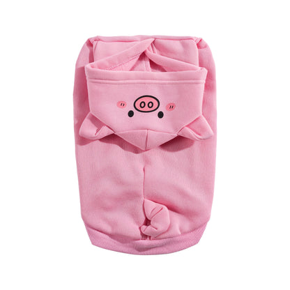 Cute Cartoon 3D Animal Dog Hoodie - Warm Polyester Knit Pet Sweatshirt for Small & Medium Dogs, Newborn Puppies, All-Season Puppy Clothes with Funny Animal Costume Design, Cozy Dog Outfit for Indoor & Outdoor Wear