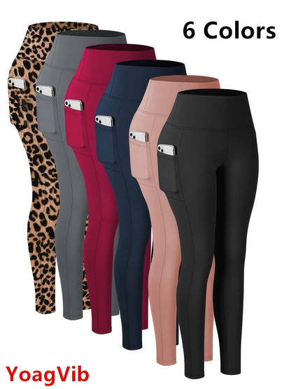Legging de yoga taille haute pour femme avec contrôle du ventre et effet push-up – Legging doux, élastique et respirant pour le fitness, le cyclisme, la course et le yoga, noir, gris foncé, bordeaux, bleu marine, tailles S-XXL