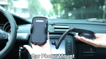 Support de téléphone universel pour voiture, fixation tableau de bord rotative à 360° – Berceau rétractable compatible avec tous les téléphones iPhone Samsung, vision réglable horizontale et verticale, support de téléphone sécurisé pour voiture