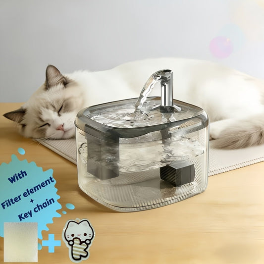 Fontaine à eau ultra-silencieuse pour animaux de compagnie – Eau fraîche circulante automatique pour chats et chiens, filtration à 4 niveaux, fenêtre de niveau d'eau visible, aucune pile nécessaire, pour la maison et les voyages