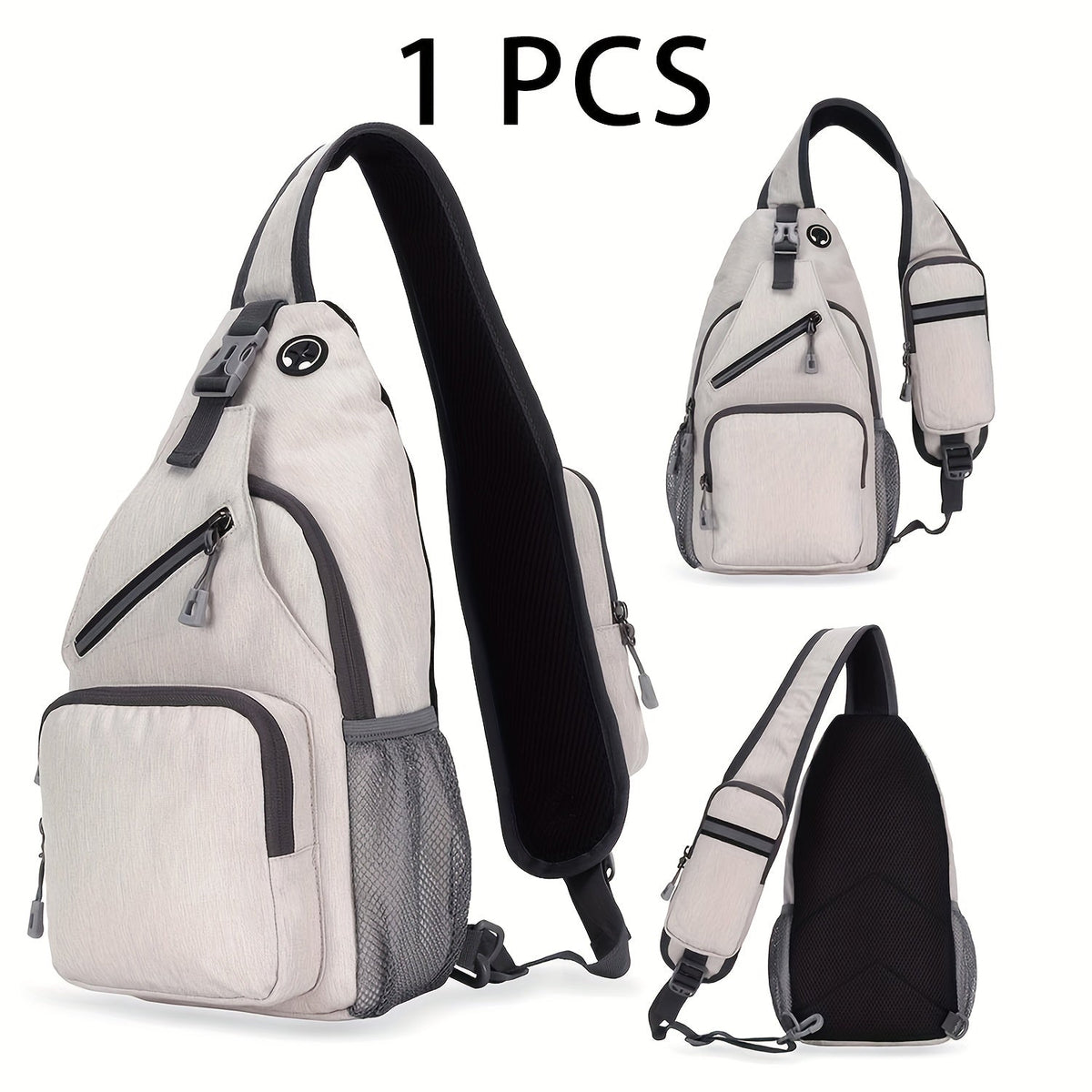 Sac à bandoulière grande capacité pour hommes et femmes – Sac de voyage polyvalent style sport brodé avec fermeture éclair sécurisée, idéal pour les trajets quotidiens mains libres et les activités en plein air, plusieurs coloris disponibles