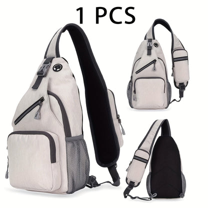 Sac à bandoulière grande capacité pour hommes et femmes – Sac de voyage polyvalent style sport brodé avec fermeture éclair sécurisée, idéal pour les trajets quotidiens mains libres et les activités en plein air, plusieurs coloris disponibles