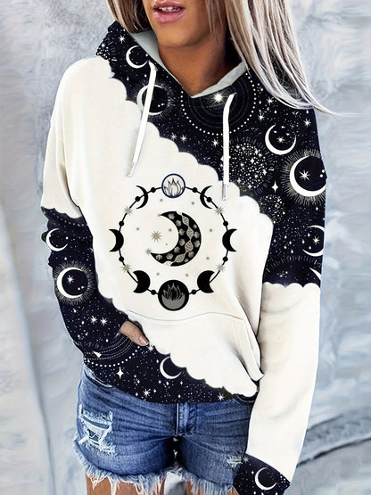 Sweat-shirt à capuche à imprimé vintage pour femme, style bohème ethnique, pull à capuche, haut décontracté, multicolore, S-XXL, entrepôt aux États-Unis