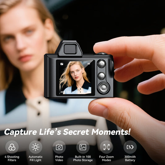 Mini Keychain Camera 1080P HD 2MP with 64GB Memory Card – Compact Portable Thumb-Sized Camcorder, Micro Pocket Camera, Great Gift for Girlfriend, Boyfriend, Travelers & Kids