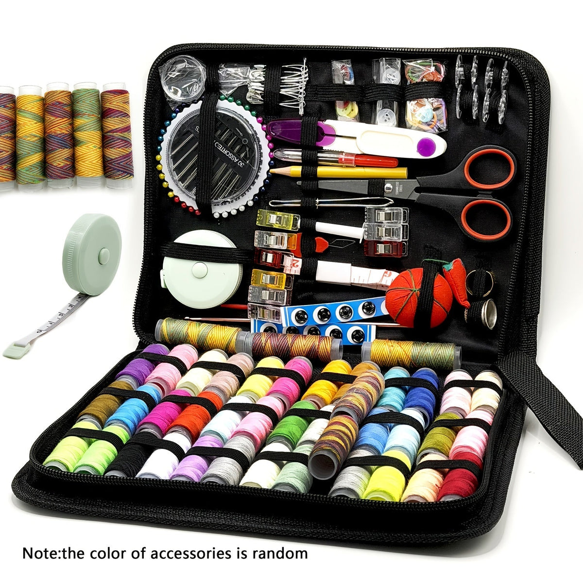 Kit de couture complet 269 pièces avec étui portable – Inclut fil, aiguilles, ciseaux, mètre ruban et épingles – Fournitures de couture parfaites pour débutants, voyageurs, grand-mère, maman et amis