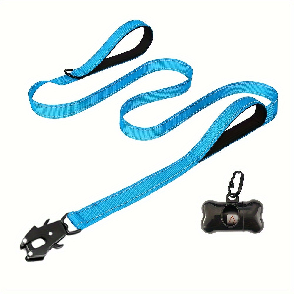Laisse pour chien robuste de 1,8 m avec double poignée et mousqueton tactique – Laisse de dressage en corde réfléchissante avec attache rapide verrouillable pour chiens moyens et grands, 11 couleurs disponibles