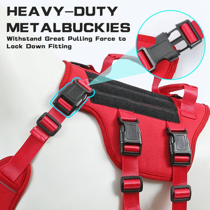 Harnais pour chien anti-traction anti-évasion – Gilet complet rembourré et doux pour animal de compagnie avec poignée de levage, bandes réfléchissantes et attache de laisse, réglable pour la marche, la randonnée et le dressage des grands chiens