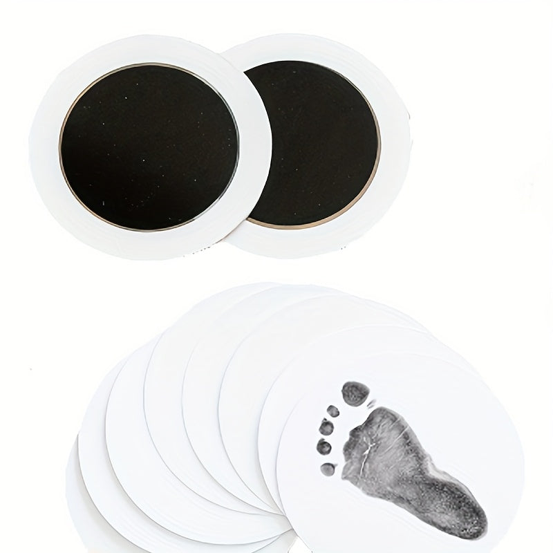 Kit d'empreintes de pattes d'animaux rond, 2 boîtes pour 4 empreintes - Ensemble souvenir d'empreintes de pattes pour chiens et chats sans contact, souvenir personnalisé de 11 cm, kit de bricolage souvenir pour propriétaires d'animaux, or et noir