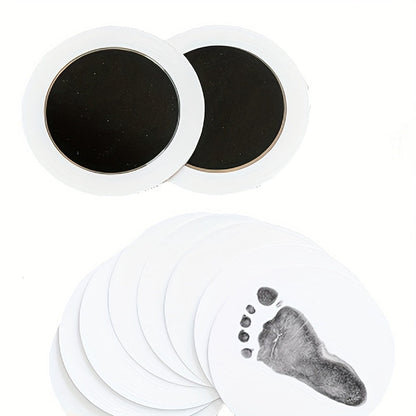 Kit d'empreintes de pattes d'animaux rond, 2 boîtes pour 4 empreintes - Ensemble souvenir d'empreintes de pattes pour chiens et chats sans contact, souvenir personnalisé de 11 cm, kit de bricolage souvenir pour propriétaires d'animaux, or et noir