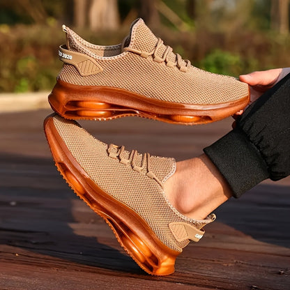 Baskets de running respirantes en maille pour homme avec semelle à coussin d'air – Chaussures de sport légères à lacets pour le trail, printemps et été, 4 coloris, pointures US 6,5–13