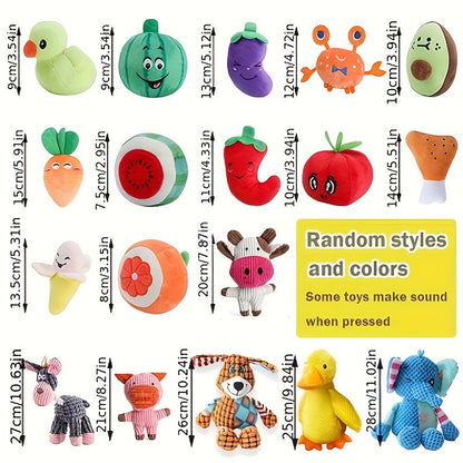 Lot de 5 petits jouets à mâcher en peluche pour chiens - Jouets dentaires pour chiots, styles et couleurs aléatoires, assortiment de jouets mignons