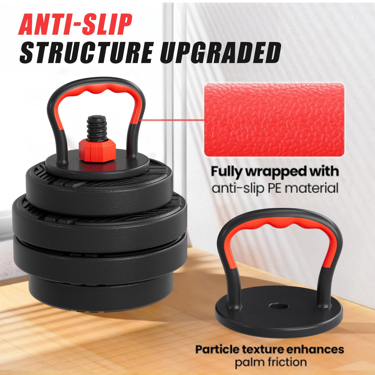 Ensemble d'haltères réglables 5-en-1, poids libres de 30 à 110 lb – Utilisable comme haltère, barre, kettlebell, support de pompes et disques de poids, équipement de musculation à domicile pour hommes et femmes, options de poids multiples