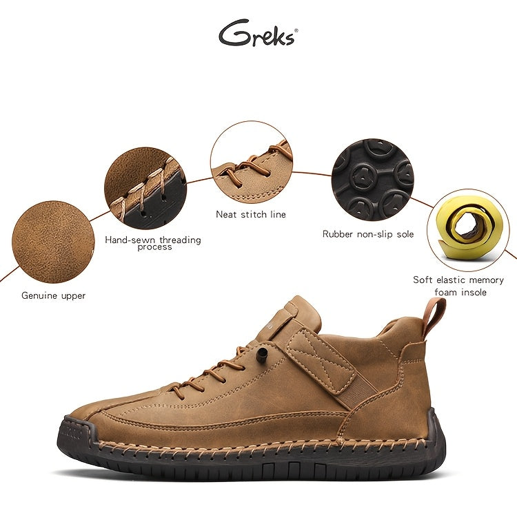 Bottines sans lacets pour hommes, mocassins mi-hauts légers, semelle amortissante antidérapante pour la marche, la conduite, le bureau décontracté, semi-formel, printemps, automne, UE 34,5-48