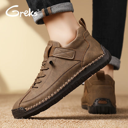 Bottines sans lacets pour hommes, mocassins mi-hauts légers, semelle amortissante antidérapante pour la marche, la conduite, le bureau décontracté, semi-formel, printemps, automne, UE 34,5-48