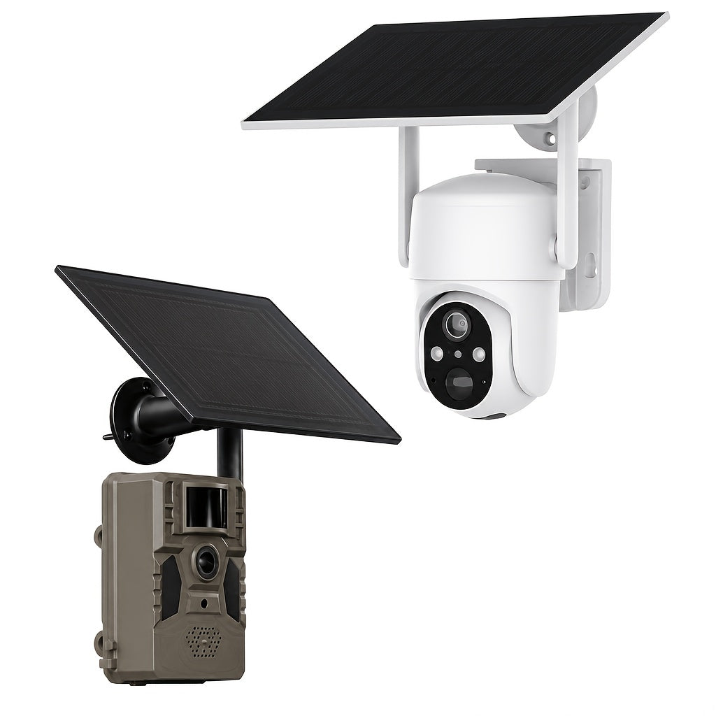 Caméra de chasse 4G sans Wi-Fi 2K 1440P à énergie solaire – Carte SIM intégrée, vision nocturne 23 m, déclenchement 0,2 s, batterie 7800 mAh, caméra de surveillance et de chasse extérieure sans fil pour zones isolées