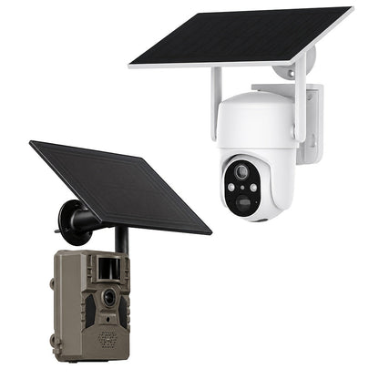 Caméra de chasse 4G sans Wi-Fi 2K 1440P à énergie solaire – Carte SIM intégrée, vision nocturne 23 m, déclenchement 0,2 s, batterie 7800 mAh, caméra de surveillance et de chasse extérieure sans fil pour zones isolées