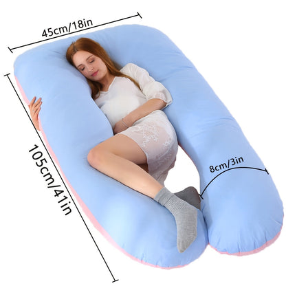 Oreiller de maternité en forme de J, coussin de grossesse corps entier avec taie d'oreiller – soutien du dos, des jambes et du ventre pour un sommeil réparateur, tailles 41" et 60", coloris et tissus variés, idéal comme cadeau de naissance