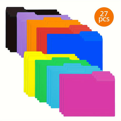 Dossiers suspendus en plastique Manila, lot de 27/54 – 9 couleurs, dossiers de classement robustes en polypropylène, format lettre avec onglet de coupe 1/3, organisation de classe pour la rentrée scolaire, bureau, enseignants et élèves