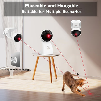 Jouet laser automatique pour chat rechargeable par USB – 3 modes de vitesse, à suspendre ou à poser, angle réglable de 0 à 130°, batterie 800 mAh, arrêt automatique après 15 min, pointeur laser interactif pour chats, chatons et chiens d'intérieur