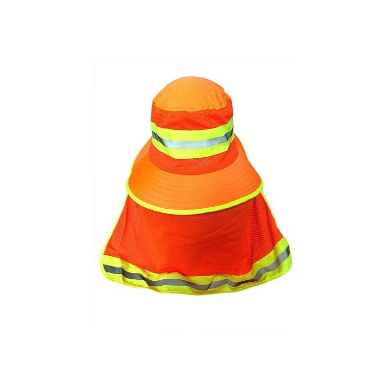 Chapeau de soleil réfléchissant haute visibilité pour homme avec protège-nuque – Bob à large bord, protection UV UPF, maille respirante à séchage rapide, chapeau pour la pêche, la randonnée et le camping en plein air