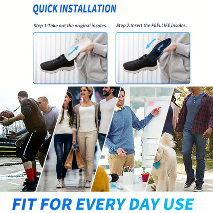 Heavy Duty Arch Support Insoles 300+ LBS for Men & Women – TPU Gel Shock Absorbing Shoe Inserts for Flat Feet, Work Boots, Running, Hiking & Standing All Day – Trimmable, 12-Month Guarantee