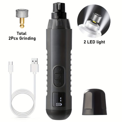 5-Speed Electric Pet Nail Grinder with 2 LED Lights - Painless Quiet Nail Trimmer for Dogs & Cats, Rechargeable Pet Nail File & Grooming Tool for Small Medium Large Pets (4 Colors)