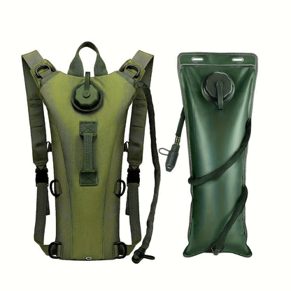 Sac à dos d'hydratation avec poche à eau de 3 L – Sac de randonnée en nylon avec réservoir inclus pour le camping, le trail et les aventures en plein air, disponible en kaki, vert, camouflage et camouflage gris