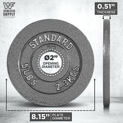 Disques de musculation en fonte, alésage 2 pouces, finition émaillée, pour musculation, haltérophilie, powerlifting, home gym, barre olympique, 2,5, 5, 10, 25, 35, 45, 100 lb