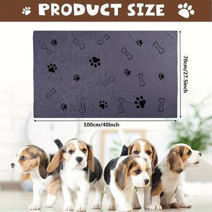 Grande serviette de bain pour chiens et  chats, serviette en microfibre super absorbante et à séchage rapide, 100 x 60 cm, couverture de séchage douce pour le bain, le toilettage et la plage – Cadeau pour animaux de compagnie