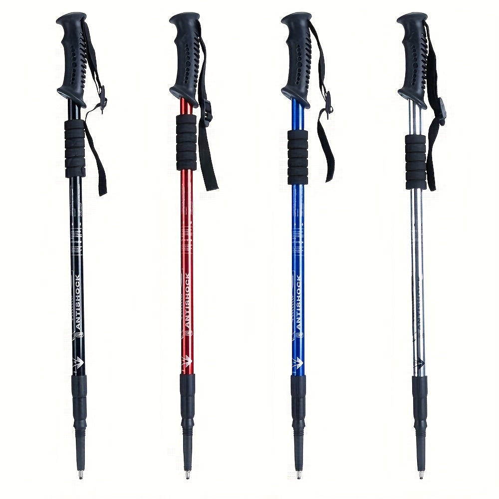 Bâton de randonnée pliable en alliage d'aluminium réglable avec verrouillage rapide pour hommes et femmes – Bâton de marche léger et rétractable pour la randonnée, le trekking et la marche sur sentier, accessoires d'extérieur