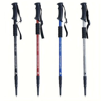 Bâton de randonnée pliable en alliage d'aluminium réglable avec verrouillage rapide pour hommes et femmes – Bâton de marche léger et rétractable pour la randonnée, le trekking et la marche sur sentier, accessoires d'extérieur