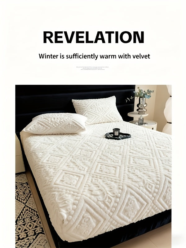 Drap de lit doux gaufré européen – Housse de matelas à poches profondes toutes saisons, literie ultra-douce lavable en machine pour lits une place, doubles, grand format et très grand format, protège-matelas chaud (sans taie d'oreiller)
