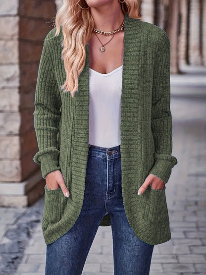 Women's Loose Casual Long Sleeve Blouse Solid Color Pocket Splicing Relaxed Fit Top 10 Colors S-XXL Spring Fall Everyday Wear