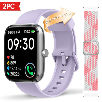Smartwatch with Alexa Built-In 1.95 Inch Large HD Screen Wireless Bluetooth Calling 100+ Sport Modes Fitness Tracker Pedometer Heart Rate Sleep Monitor – iPhone Android Compatible Unisex Men Women 12 Colors